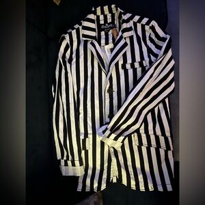 Royal Bones Black and White Striped Jacket